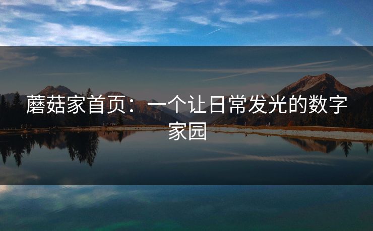 蘑菇家首页：一个让日常发光的数字家园