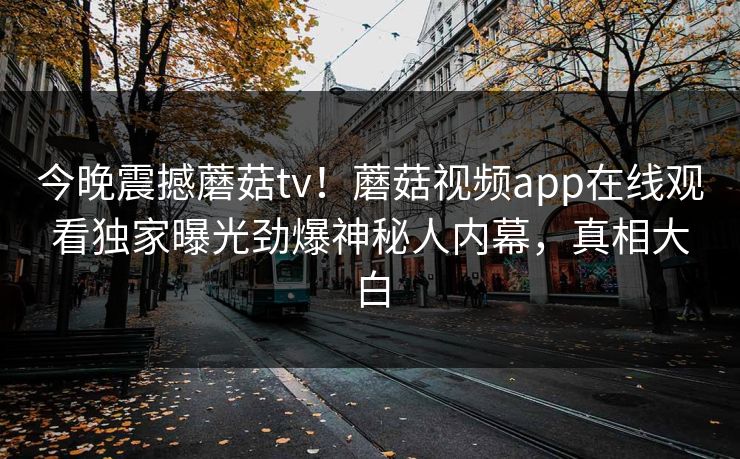 今晚震撼蘑菇tv！蘑菇视频app在线观看独家曝光劲爆神秘人内幕，真相大白